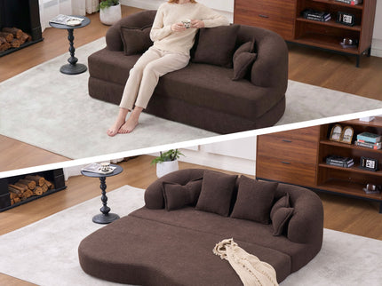 Foldable Sofa Bed, Boneless Couch Convertible Sleeper With 4 Pillows