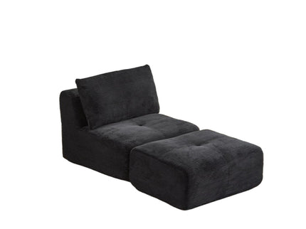 Single Chaise Longue With Movable Ottoman For Living Room