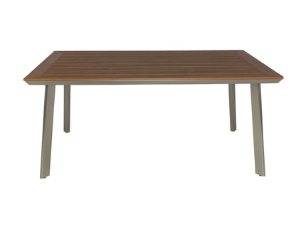 Outdoor Dining Table With Eucalyptus Wood Topped - Silver