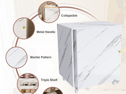 4 In 1 Folding Sewing Table With Lockable Wheels, Multi Functional Craft Station - White
