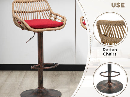 Modern Swivel Bar Stools Adjustable Counter Chairs With Footrest (Set of 2)