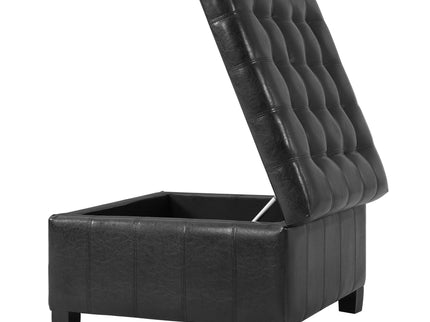 Square Tufted Indoor Ottoman With Lift-Top Storage