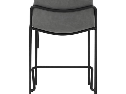 Counter Height Stools With Footrest (Set of 2) - Gray / Black