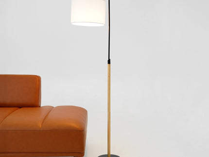 Lior - Arc Floor Lamp With Cylinder Shade - Black