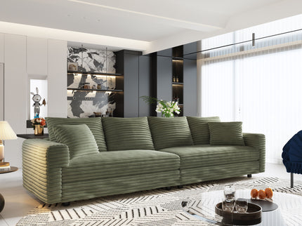 Convertible Deep Seat Sofa With Soft Pillows And Ottomans