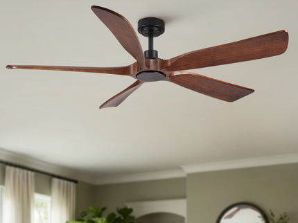 Ceiling Fan With Light And Remote Control, Noiseless, 6 Speeds Reversible, Quiet DC - Matte Black