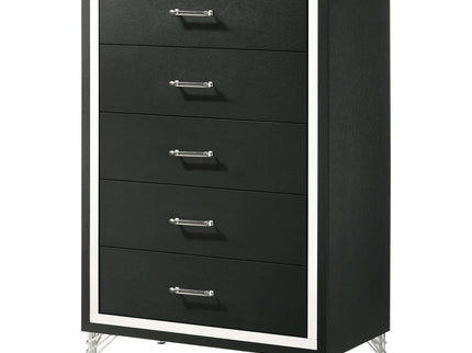 Malcolm - 5 Drawer Bedroom Chest - Black