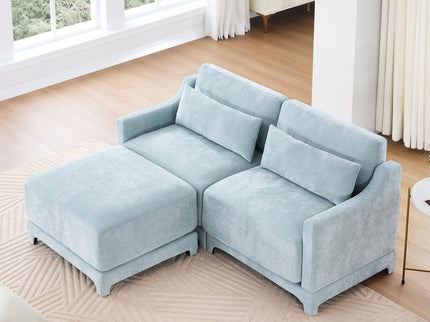 Stylish Sofa With Ottoman And Lumbar Pillows, Ergonomic Design