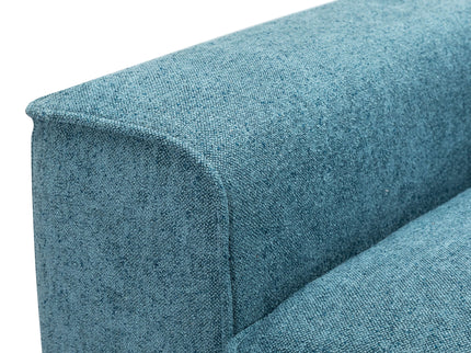 Modern Fabric Sofa With Cushions, Sleek Arm Design