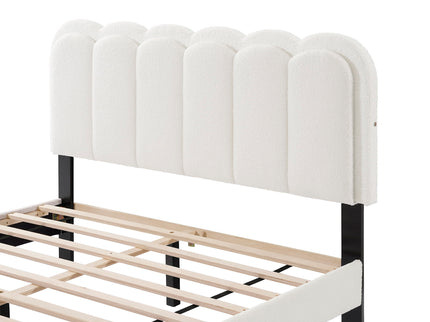 Lambswool Petal Headboard Bed Frame