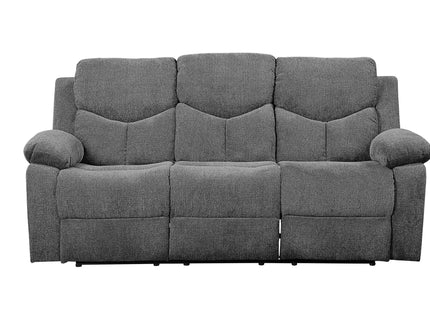 Kalen - Chenille Sofa With Drop Down Table - Gray