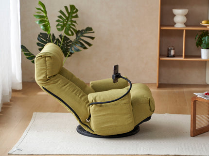 Adjustable Swivel Lounge Chair With 360 Degree Rotating Seat And Headrest Support