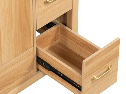 36" Bathroom Vanity, 2 Soft Close Doors, 4 Soft Close Drawers, Adjustable Shelf, Storage Cabinet - Acacia Wood
