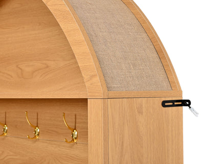 Arched Top Hall Tree With 5 Hooks