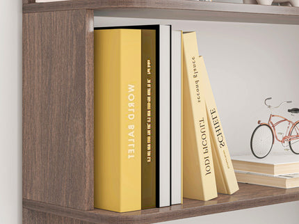 Freestanding Corner Bookshelf For Living Room - Dark Brown