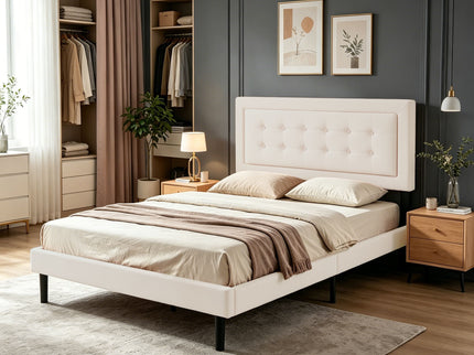 Upholstered Platform Bed With Slats