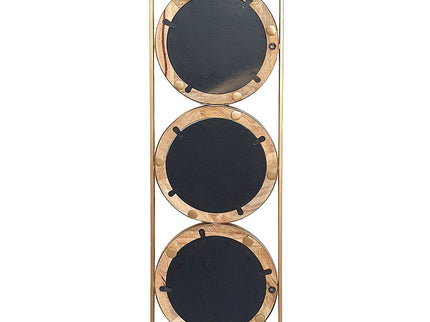3 Mirror Piece Wall Mirror InRectangular Frame, Home Wall Decor For Bedroom Living Room - Brown