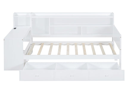 Daybed With 3 Drawers USB Ports And Desk