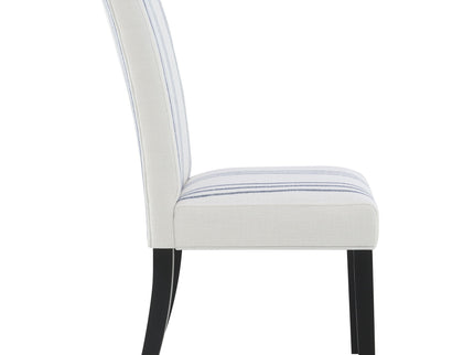 Draper - Upholstered Dining Chair (Set of 2) With Vertical Stripes - Beige