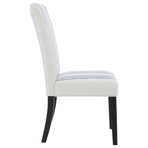 Draper - Upholstered Dining Chair (Set of 2) With Vertical Stripes - Beige