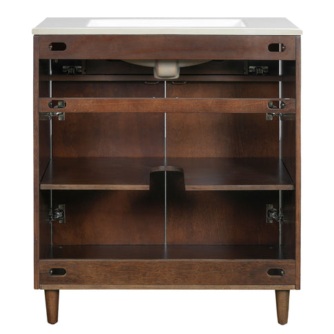 Modern Bathroom Vanity With Sink, Cabinet With Adjustable Shelf