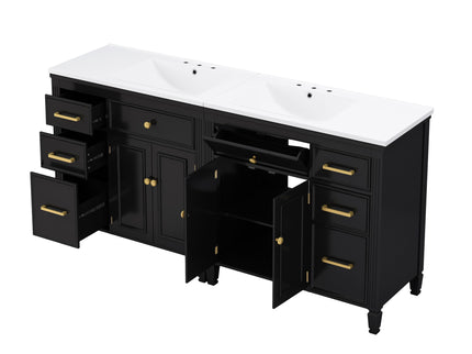 2 Piece Freestanding Bathroom Vanity Set With Sink Top, Reversible Dual Layout