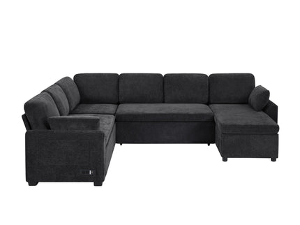 Convertible U-Shaped Sectional Sofa Bed With Reversible Chaise