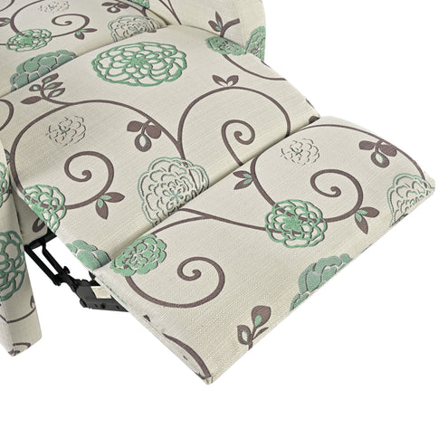 Modern Manual Recliner, Home Theater Chair With Adjustable Backrest For Living Room - Beige / Blue