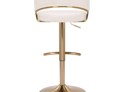 Jie - Contemporary Adjustable Barstool With Swivel With Rounded T Footrest (Set of 2)