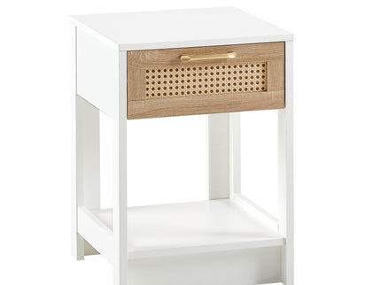 15.75" Rattan End Table With Drawer, Modern Nightstand, Side Table For Living Room, Bedroom