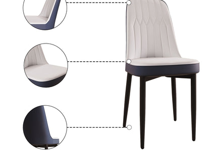 Modern Dining Chair With Cushions And Metal Legs
