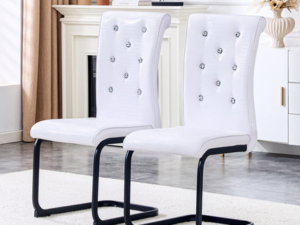 Alligator Skin Upholstered Dining Chairs