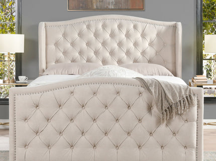 Marcella - Upholstered Shelter Headboard Bed Set