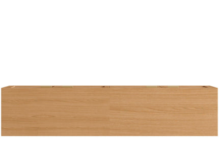 TV Stand With Storage & Cable Holes - Natural Wood
