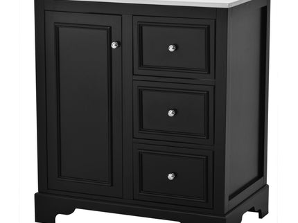 Bathroom Vanity With Sink, Modern Elegant Bathroom Storage Cabinet With 3 Drawers And Adjustable Shelves, Freestanding Vanity Set With Mirror Cabinet, Single Sink Bathroom Vanity