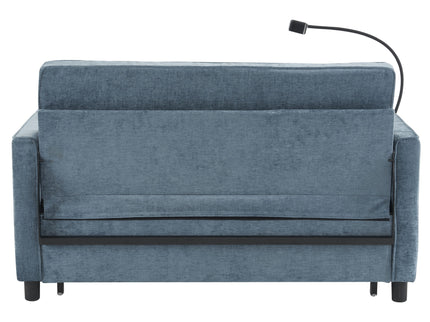 Pull-Out Sleeper Sofa With Reversible Backrest Cushion, Side Pockets, 2 USB Ports And A Phone Holder For Living Room