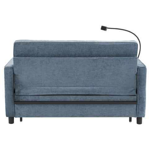 Pull-Out Sleeper Sofa With Reversible Backrest Cushion, Side Pockets, 2 USB Ports And A Phone Holder For Living Room