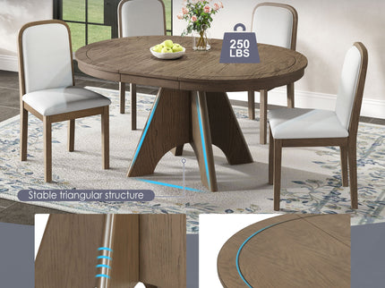 Extendable Dining Table With Sturdy Crossed Legs