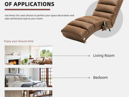 Massage Chaise Lounge Indoor With Remote Control, Ergonomic Electric Massage Lounger