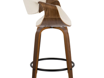 Curvini Mid - Century Modern Fixed Height Counter Stool With Swivel (Set of 2)
