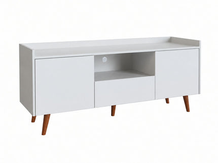 TV Stand For TVs Up To 60" With Open Storage Shelf, 2 Doors, 1 Drawer And Cable Management