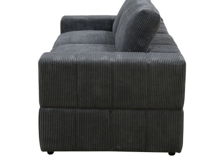 Oversized Modular Loveseat, 2 Piece Living Room Sofa Set - Dark Gray