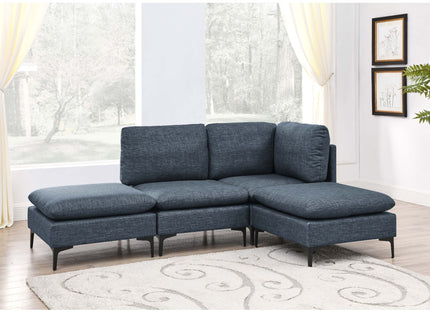 Upholstered Modular Sectional With Tall Legs, Medium Firm Seat