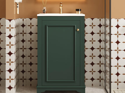 Bathroom Vanity With Sink, Freestanding Single Cabinet Set, Soft Close Door, Adjustable Shelf