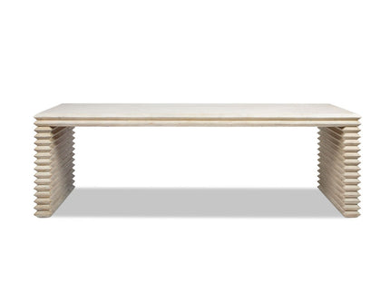 Veda - Geometric Waterfall Dining Table - White