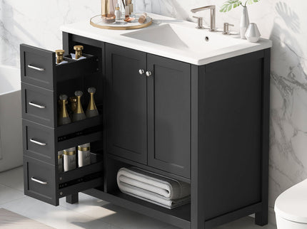 Modern Bathroom Vanity With Sink Top, 2 Doors And 2 Drawers