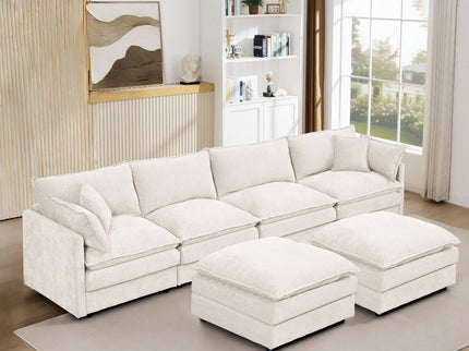 Modular U Shaped Sectional Sofa, 4 Seater Comfy Cloud Couch