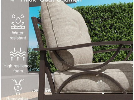 All-Weather Armchairs With Cushions, Modern Sculptural Design (Set of 2)