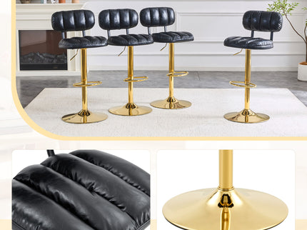 Adjustable Height Bar Stools & Footrest For Kitchen Island (Set of 2)
