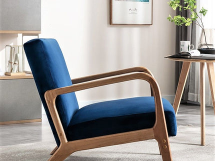 Classic Mid-Century Modern Accent Chairs, Open Framed Armchair With Cushioning